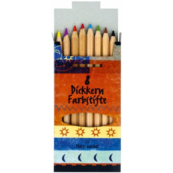 Gros crayons de couleurs: 8 couleurs