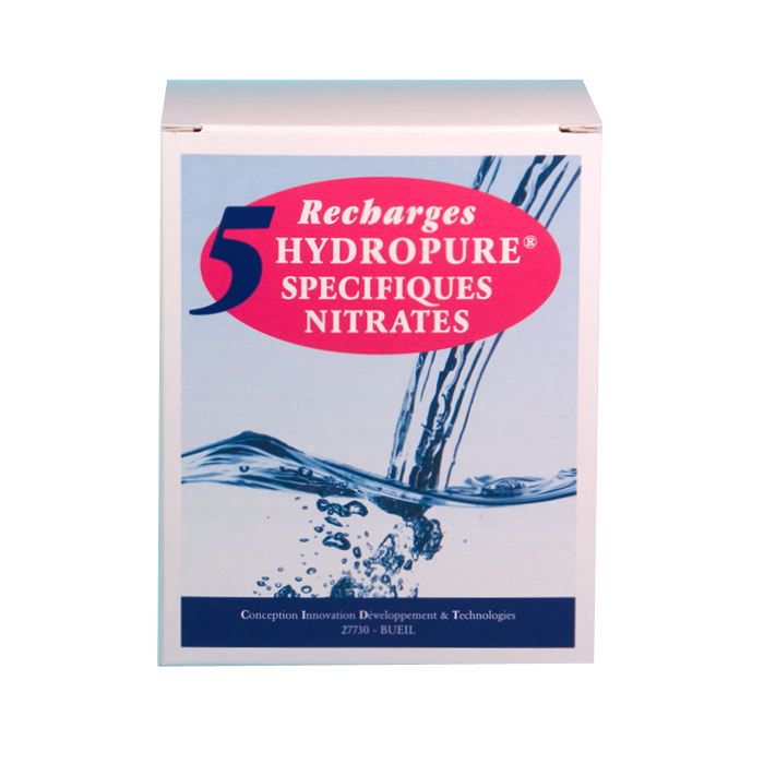 Recharges spécifiques nitrates cartouche ronde ou ovale 125ml lot de 5 HYDROPURE