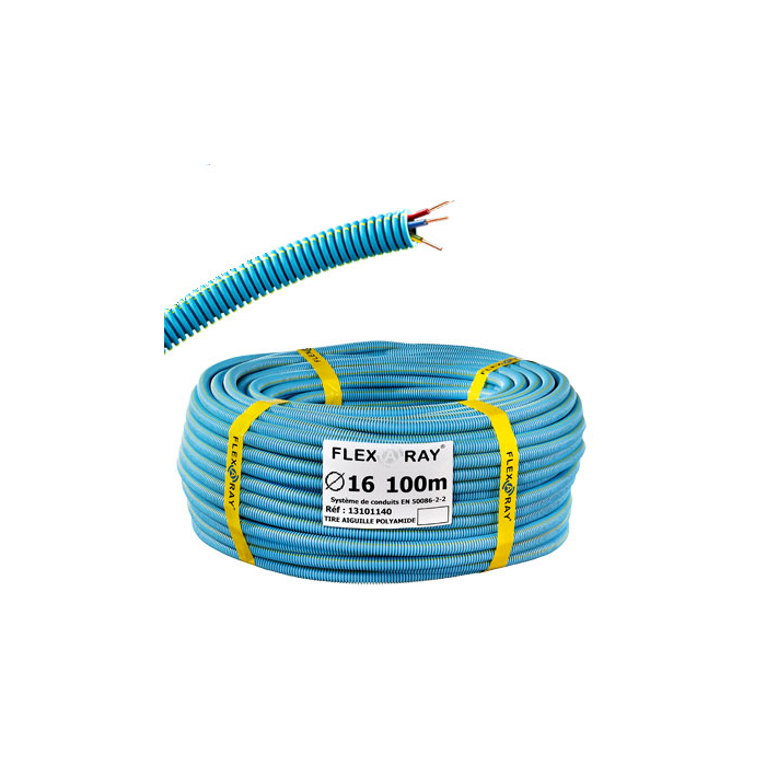 Gaine électrique anti-rayonnement électromagnétique 16mm préfilé 3x1.5 PREFIL'ZEN