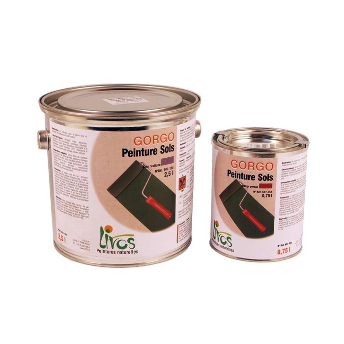 Peinture écologique pour sol béton GORGO intérieur (0,75L/5m2 en 2 couches) Livos