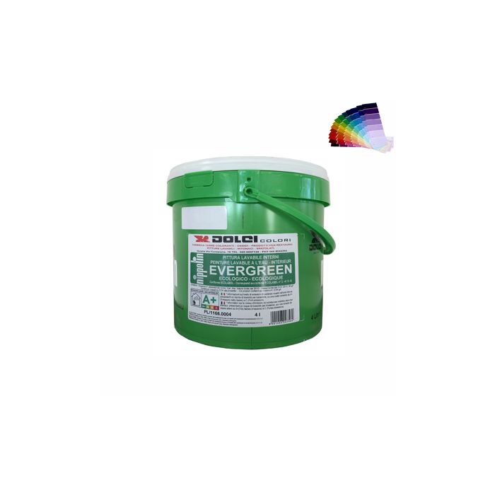 Peinture naturelle mate couleurs, murs et plafonds intérieur, lavable (1L/11m2) Dolci