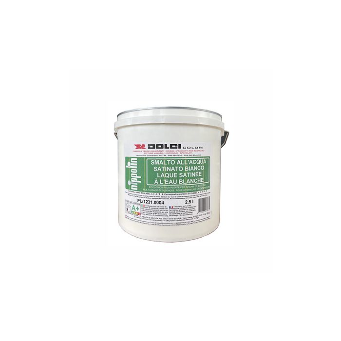 Peinture naturelle satinée blanche. murs et boiseries int/ext lessivable (1L/11m2) Dolci