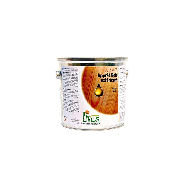 Sous-couche bois naturelle extérieur ADAO pour lasure, peinture, huile (1L/15m2) Livos