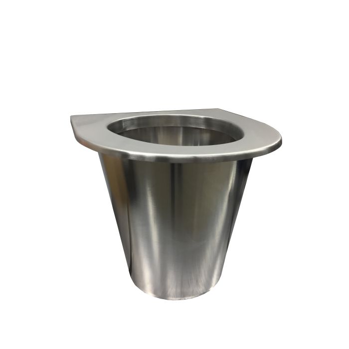 Seau inox 15L avec assise, sans poignée pour toilette sèche