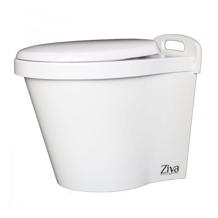Toilette sèche à compost en bois blanc, sans seau Ziya