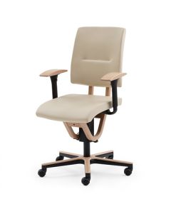 Siège bureau cuir avec accoudoirs et roulettes MOIZI21