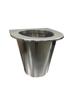 Seau inox 15L avec assise, sans poignée pour toilette sèche