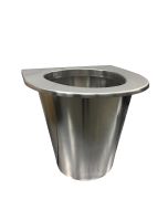 Seau inox 15L avec assise, sans poignée pour toilette sèche