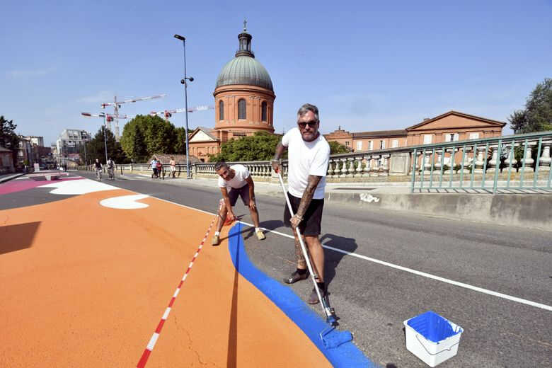 Peinture temporaire Natura pont Toulouse