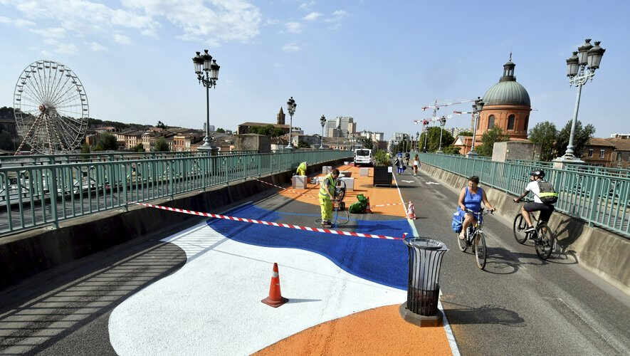 Peinture temporaire Natura pont Toulouse